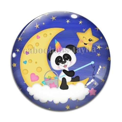 Cabochon panda, en résine ou en verre différente taille