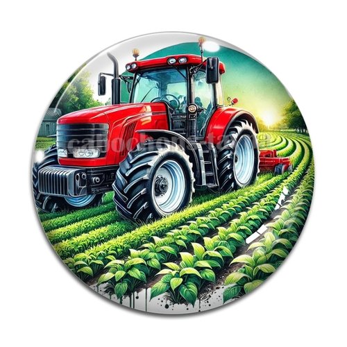 Cabochon tracteur, en résine ou en verre différente taille