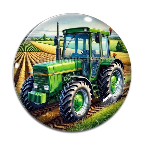 Cabochon tracteur, en résine ou en verre différente taille