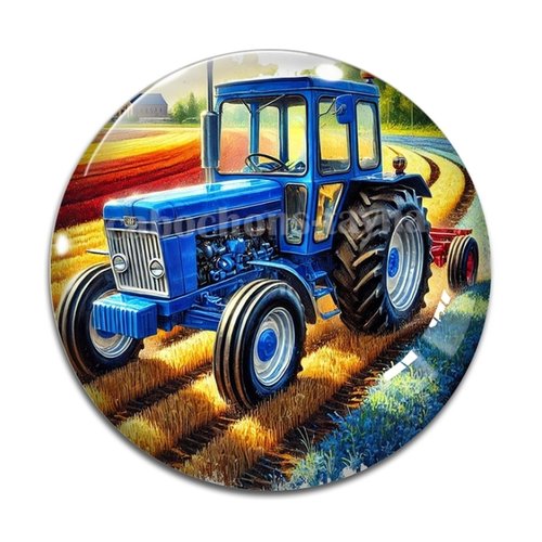 Cabochon tracteur, en résine ou en verre différente taille