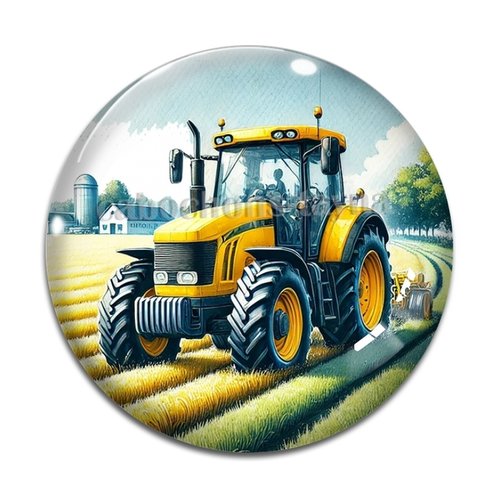 Cabochon tracteur, en résine ou en verre différente taille
