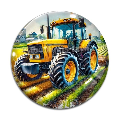 Cabochon tracteur, en résine ou en verre différente taille
