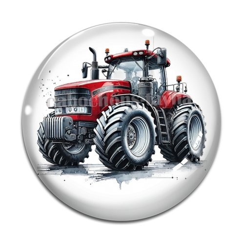 Cabochon tracteur, en résine ou en verre différente taille