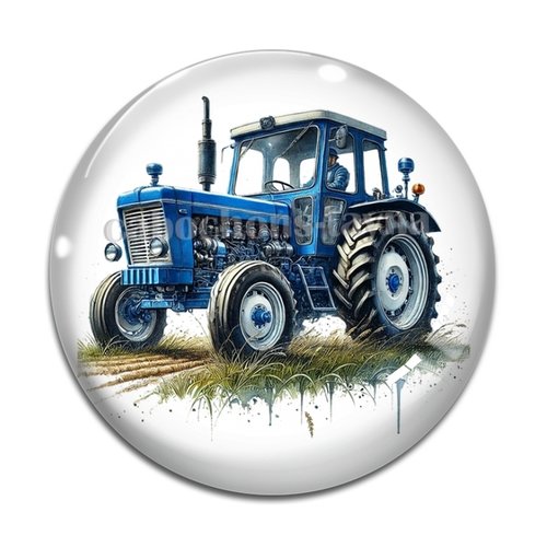 Cabochon tracteur, en résine ou en verre différente taille