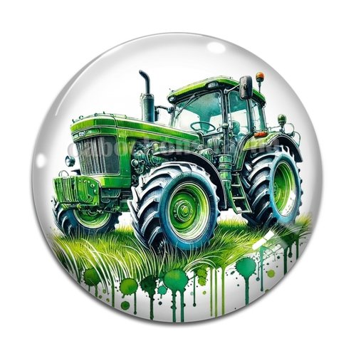 Cabochon tracteur, en résine ou en verre différente taille
