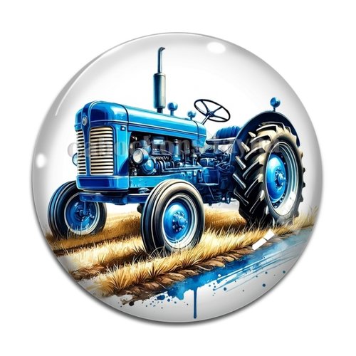 Cabochon tracteur, en résine ou en verre différente taille