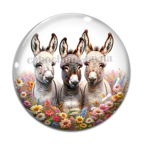 Cabochon âne, en résine ou en verre différente taille
