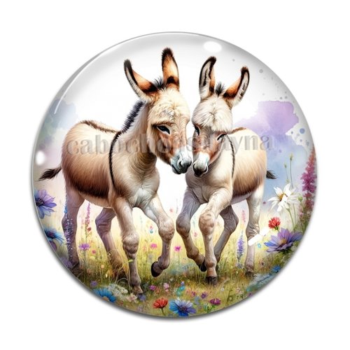 Cabochon âne, en résine ou en verre différente taille