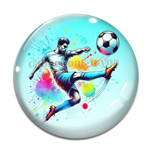 Cabochon footballeur, en résine ou en verre différente taille