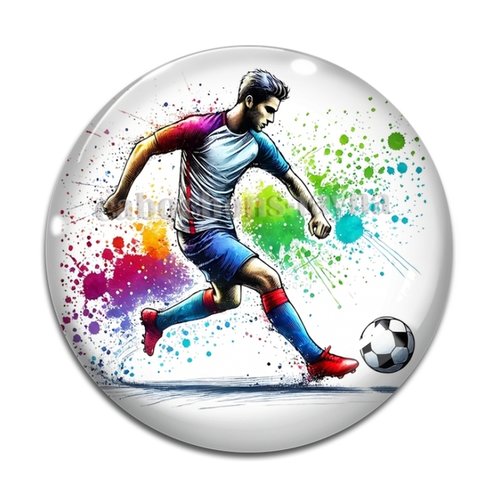 Cabochon footballeur, en résine ou en verre différente taille