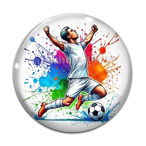 Cabochon footballeur, en résine ou en verre différente taille