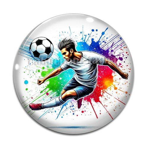 Cabochon footballeur, en résine ou en verre différente taille