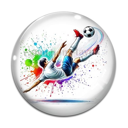 Cabochon footballeur, en résine ou en verre différente taille
