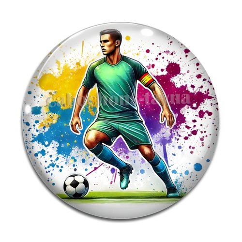 Cabochon footballeur, en résine ou en verre différente taille