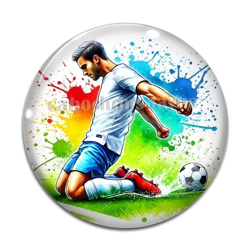 Cabochon footballeur, en résine ou en verre différente taille