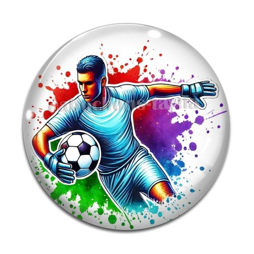 Cabochon footballeur, en résine ou en verre différente taille