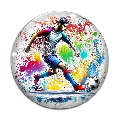 Cabochon footballeur, en résine ou en verre différente taille