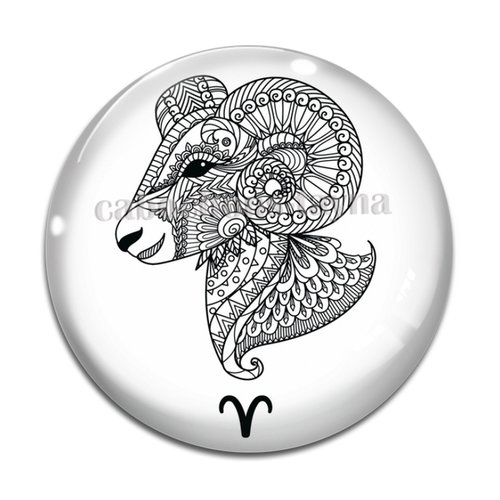 Cabochon signe astrologique, en résine ou en verre différente taille