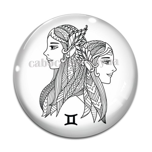 Cabochon signe astrologique, en résine ou en verre différente taille