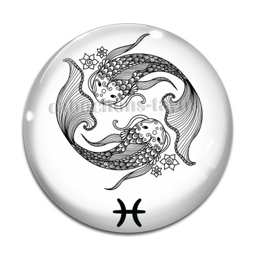 Cabochon signe astrologique, en résine ou en verre différente taille