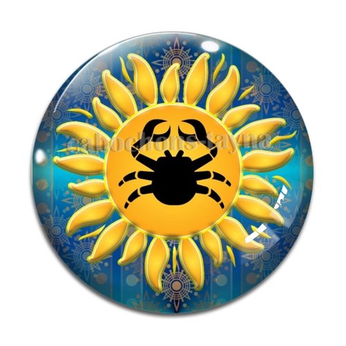 Cabochon signe astrologique, en résine ou en verre différente taille