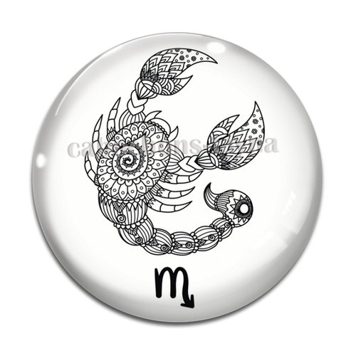 Cabochon signe astrologique, en résine ou en verre différente taille