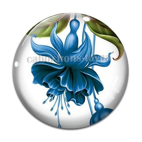Cabochon fleur exotique, résine ou en verre différente taille