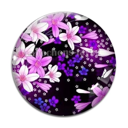 Cabochon fleur exotique, résine ou en verre différente taille
