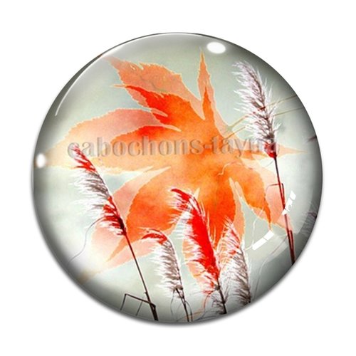Cabochon feuille végétaux, résine ou en verre différente taille