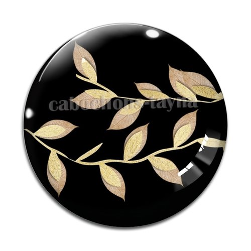 Cabochon feuille végétaux, résine ou en verre différente taille