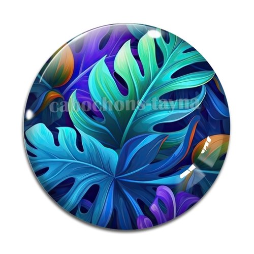 Cabochon feuille végétaux, résine ou en verre différente taille
