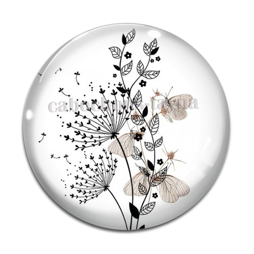 Cabochon pissenlit, résine ou en verre différente taille