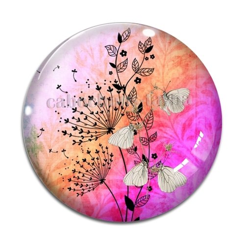 Cabochon pissenlit, résine ou en verre différente taille