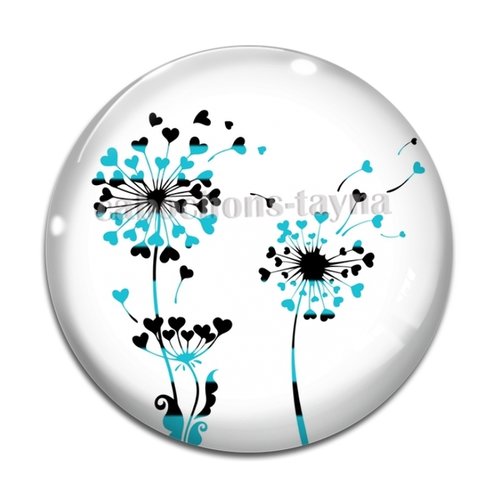 Cabochon pissenlit, résine ou en verre différente taille