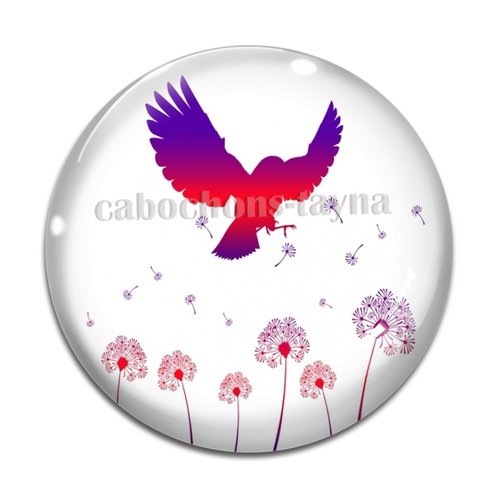 Cabochon pissenlit, résine ou en verre différente taille
