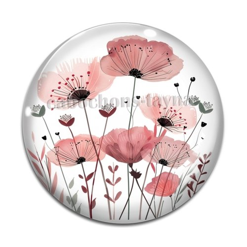 Cabochon pissenlit, résine ou en verre différente taille