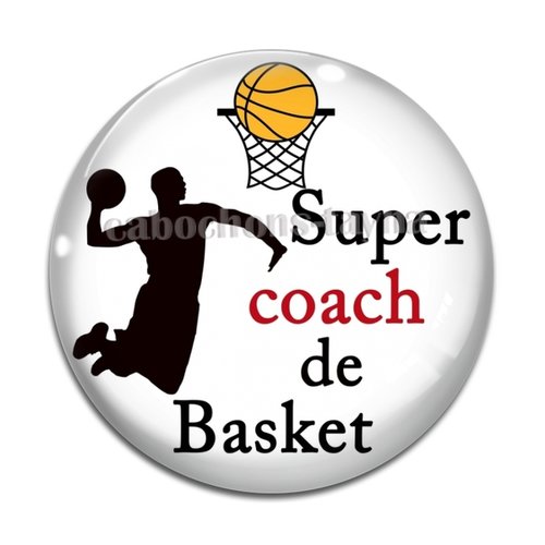 Cabochon coach de basket, résine ou en verre différente taille