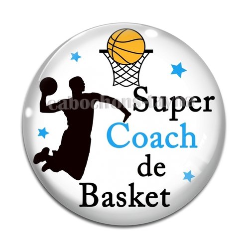 Cabochon coach de basket, résine ou en verre différente taille