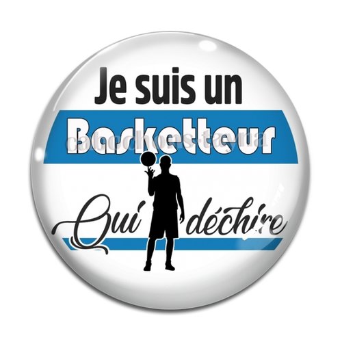 Cabochon basketteur qui déchire, résine ou en verre différente taille