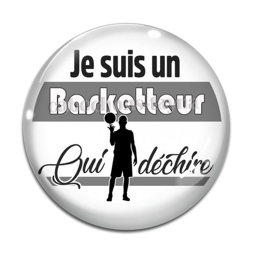 Cabochon basketteur qui déchire, résine ou en verre différente taille
