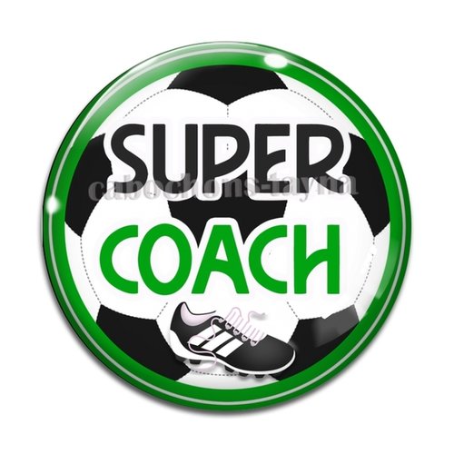 Cabochon super coach de foot, résine ou en verre différente taille