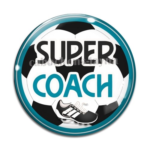 Cabochon super coach de foot, résine ou en verre différente taille