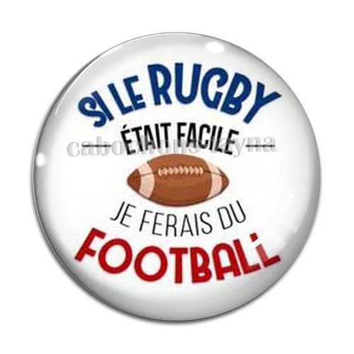 Cabochon rugby, résine ou en verre différente taille