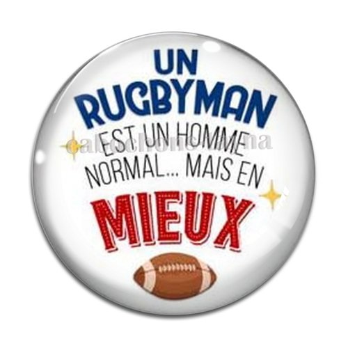 Cabochon rugby, résine ou en verre différente taille