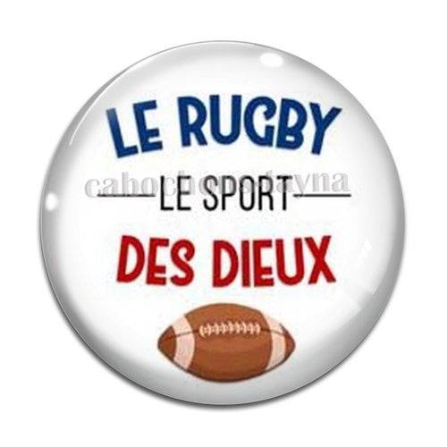 Cabochon rugby, résine ou en verre différente taille