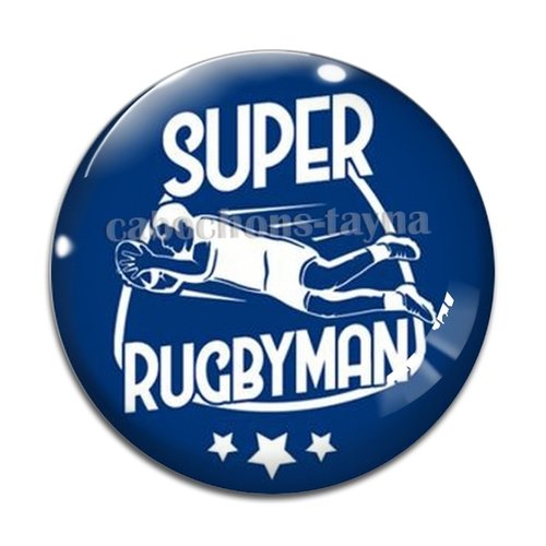 Cabochon rugby, résine ou en verre différente taille