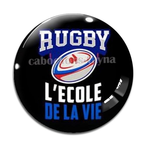Cabochon rugby, résine ou en verre différente taille