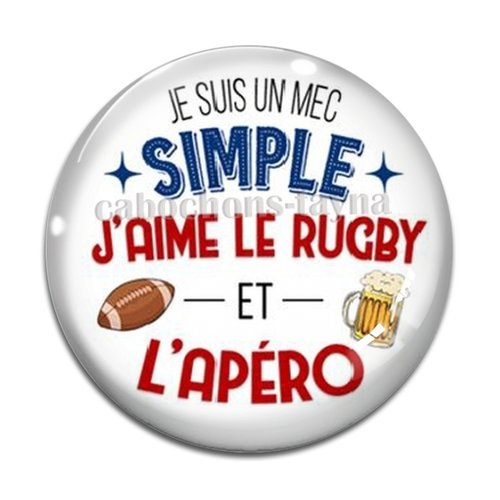 Cabochon rugby, résine ou en verre différente taille