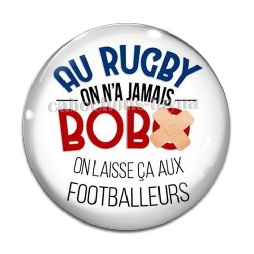 Cabochon rugby, résine ou en verre différente taille