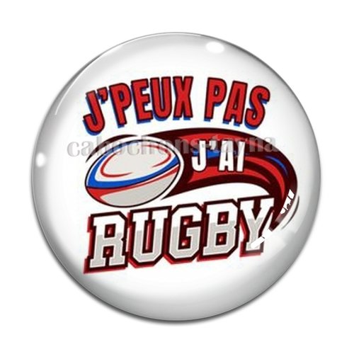 Cabochon rugby, résine ou en verre différente taille
